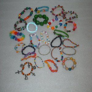 Bundle of colorful bracelets